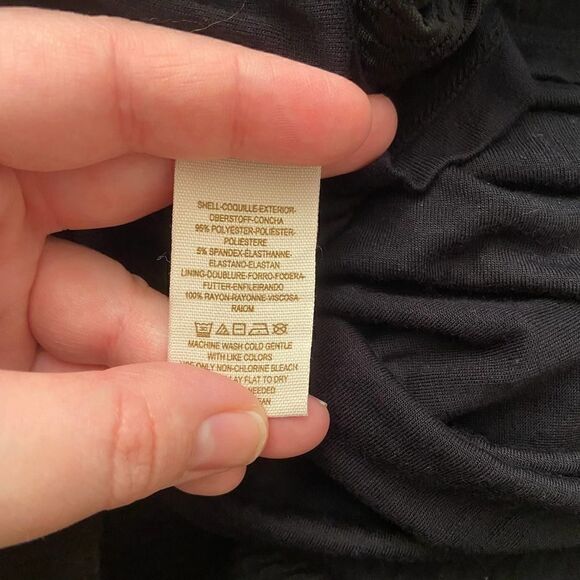 Free People Black Waffle Knit Dress with Lace Peter Pan Collar Small - Picture 5 of 5